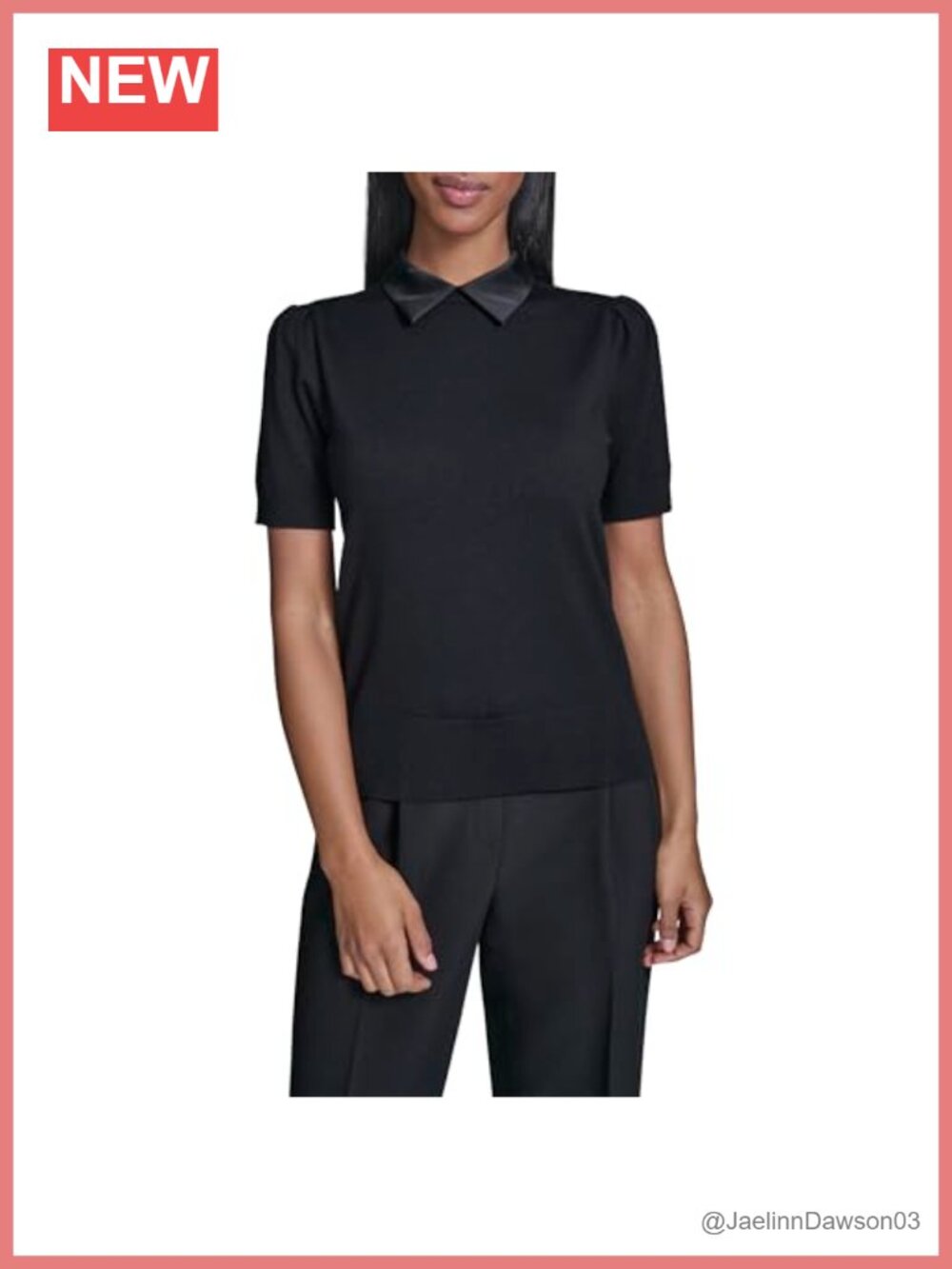 Women's Collared Short Sleeve Sweater Lightweight Pullover